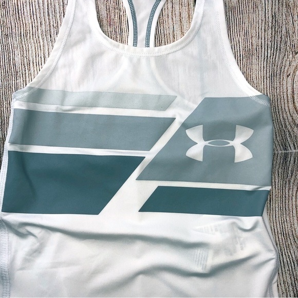 Under Armour White and Grey Racerback Tank Top Size Youth XS - Picture 9 of 9
